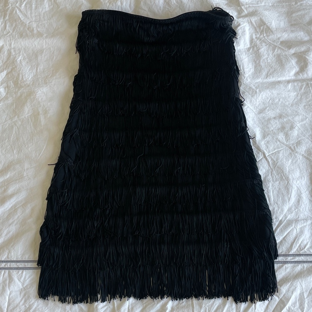 Express Black Fringe Pencil Skirt